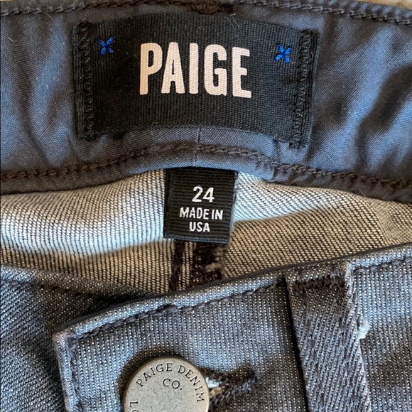 PAIGE EDGEMONT  Denim Jeans Ankle Gray skinny Pants Moto Size 24 Small Sz 0 Punk - Picture 4 of 6